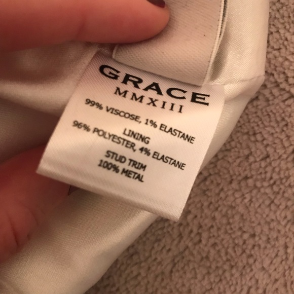 GRACE MMXIII Off-white Textured Knee Length Dress - Picture 7 of 8